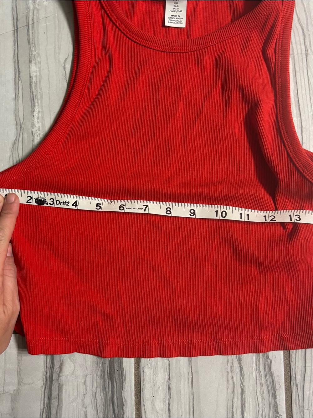 H&M Red Ribbed Crop Tank - Picture 3 of 5